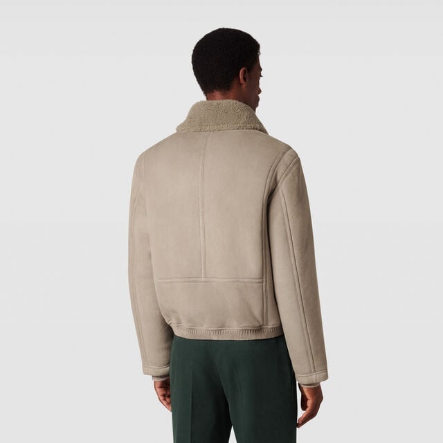 Shearling Blouson, GRAY BEIGE, hi-res 4