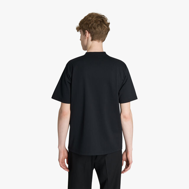 SMALL EMBROIDERED LOGO T-SHIRT, NOIR, hi-res 3