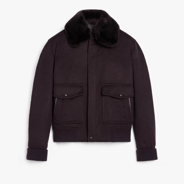 Blouson Aviateur en Cachemire, NERO BORDO, hi-res 1