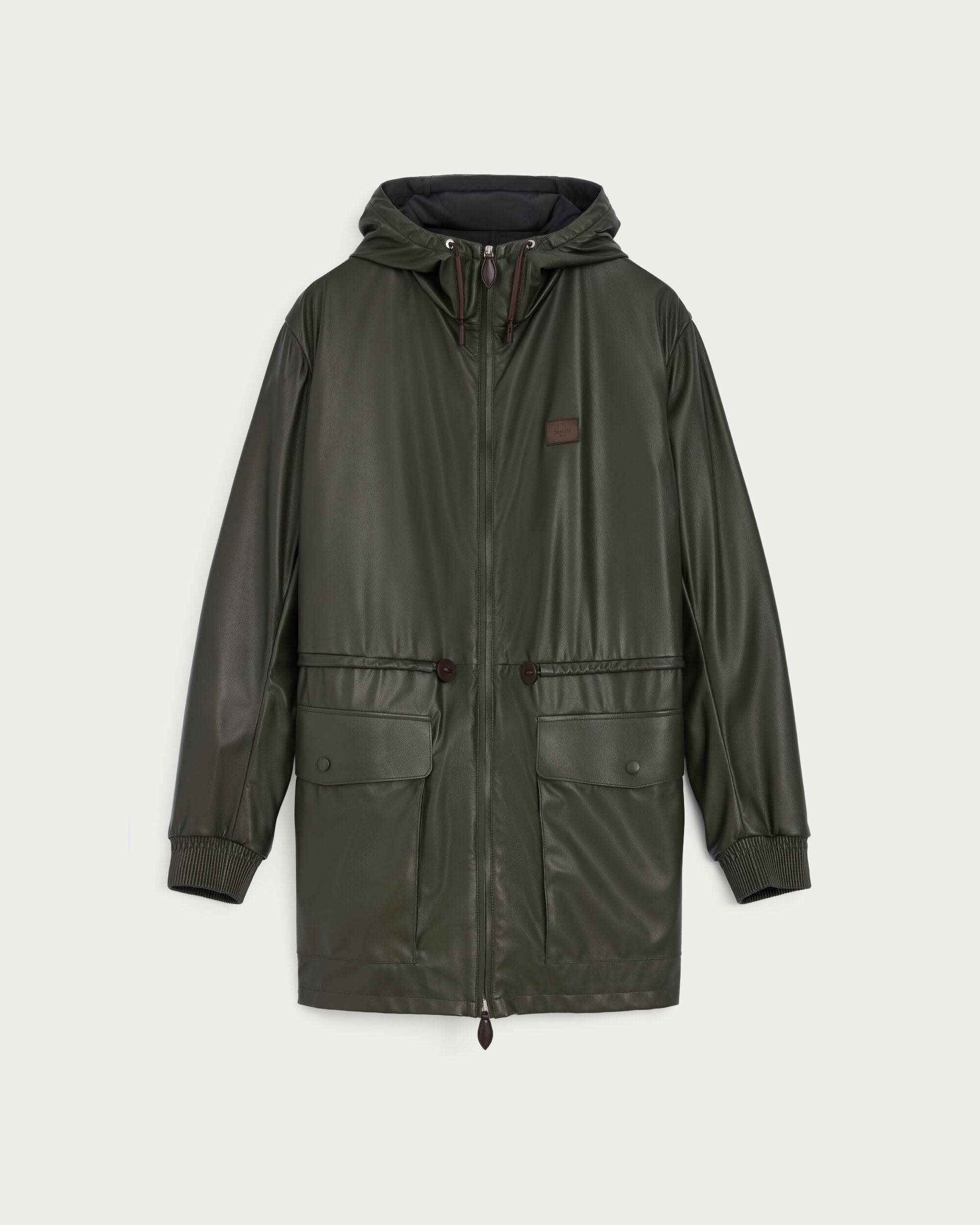 Parka &agrave; Capuche en Cuir Fly Ultral&eacute;ger, Forest Green, hi-res
