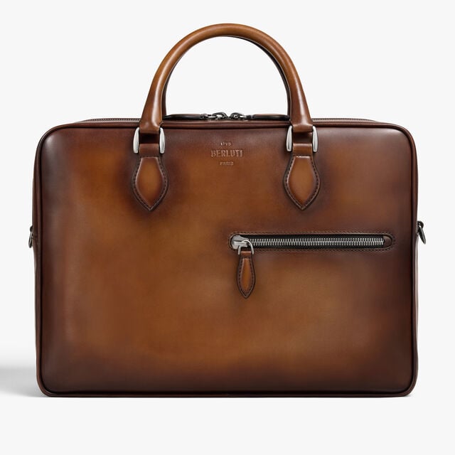 F088 Leather Briefcase, CACAO INTENSO, hi-res 1