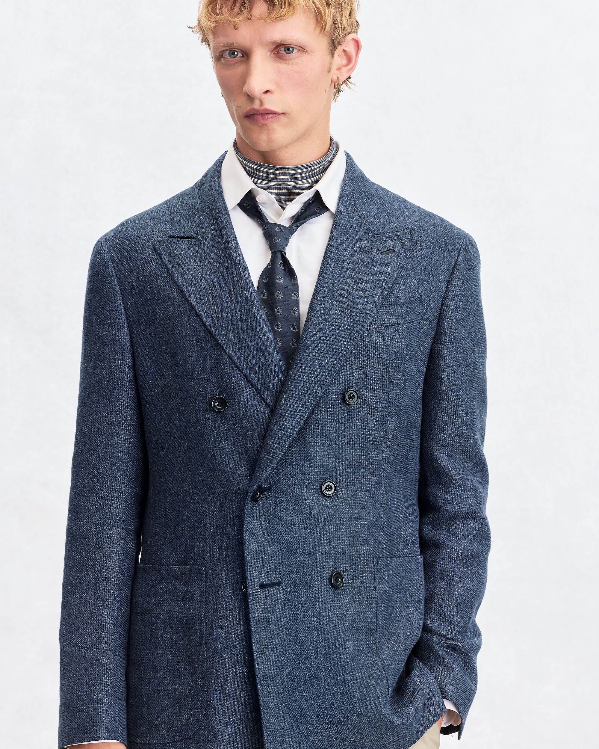 Marcello Jacket with Leather Details, Soladite Blue, hi-res