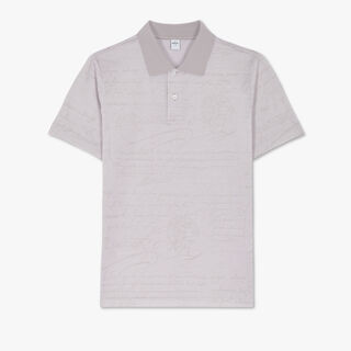 All Over Scritto Jacquard Polo, PEARL GREY, hi-res