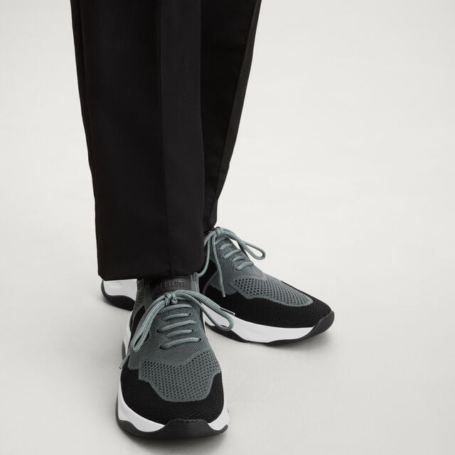 Sneaker Shadow En Maille Et Cuir De Veau, TEMPEST / BLACK, hi-res 2