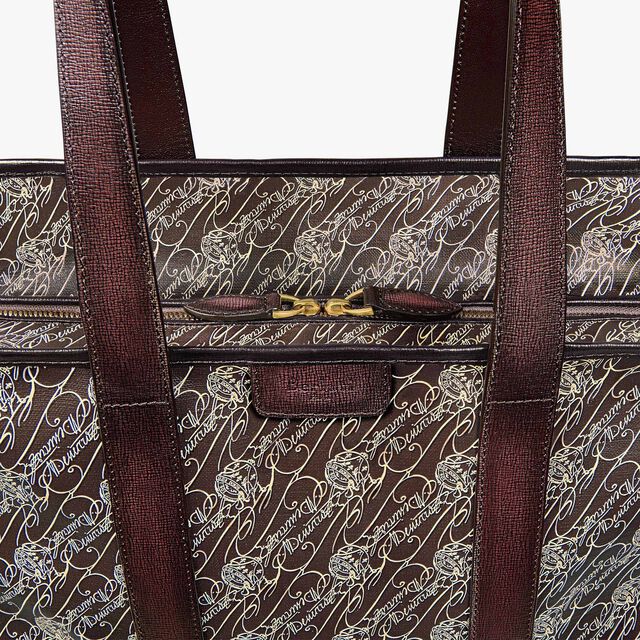 Cabas De Voyage Toile Marbeuf Tote Bag, DARK BROWN + MADURO, hi-res 7