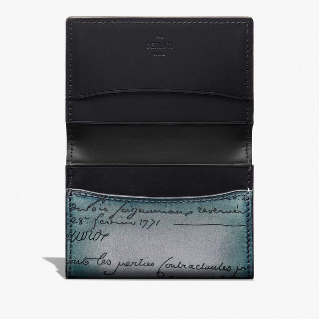 Porte-Cartes Imbuia Gradiant En Cuir Scritto, STONE DENIM, hi-res 3