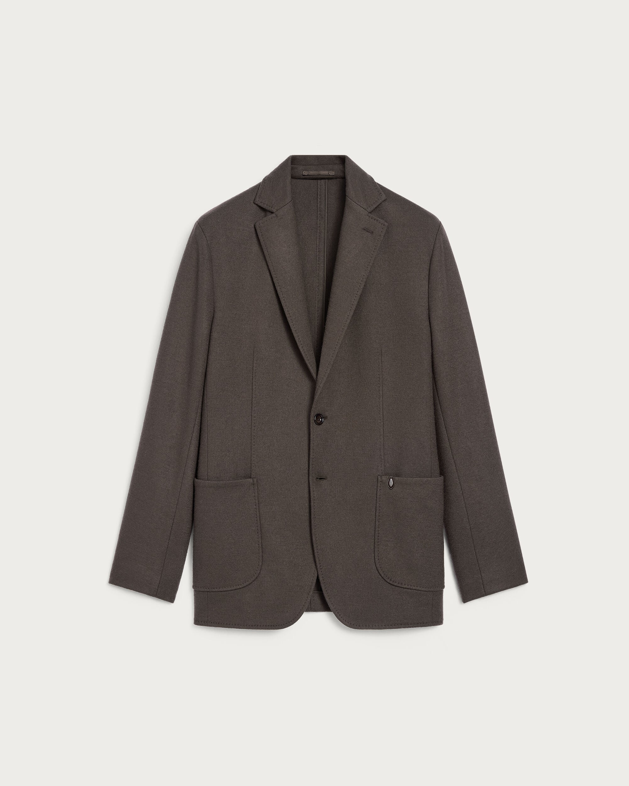 Jersey Jacket with Leather Detail, Chocolate Brown, hi-res