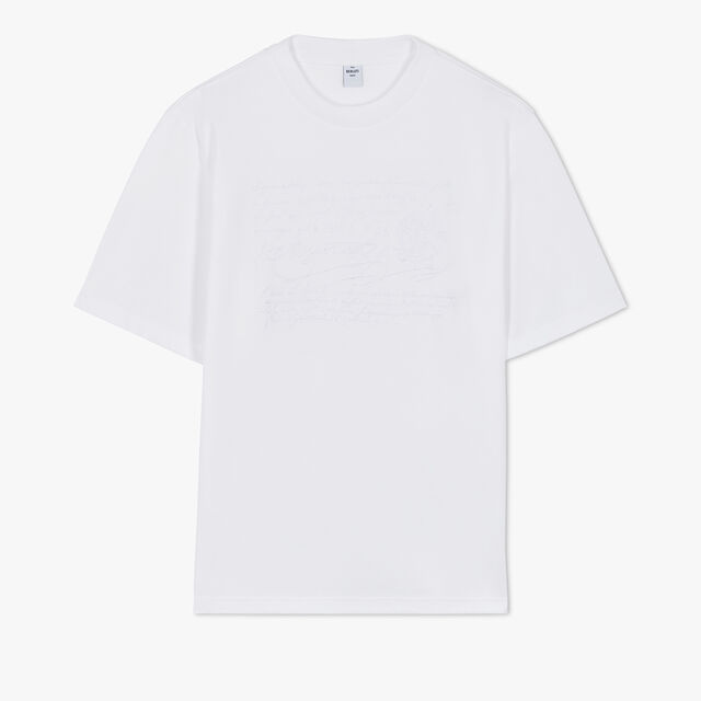 Embroidered Scritto T-Shirt, BLANC OPTIQUE, hi-res 1