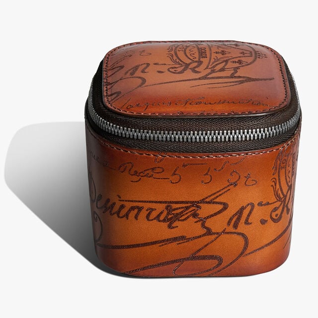 Étui Une Montre En Cuir Scritto, ARANCIO VERMIGLIO, hi-res 2