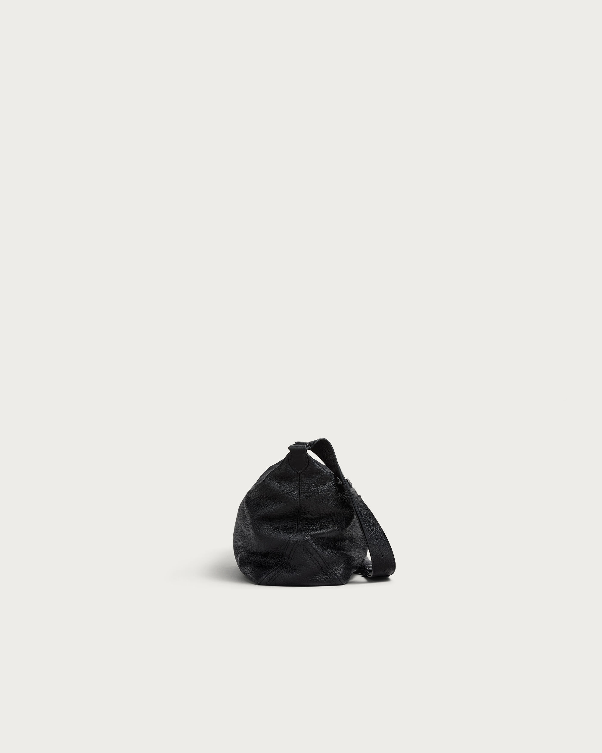 Toujours Soft Zipped Hobo Messenger, Deep Black, hi-res