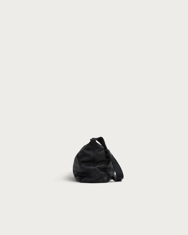 Toujours Soft Zipped Hobo Messenger, Deep Black, hi-res