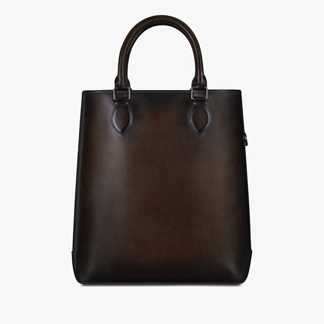 Toujours Vertical Scritto Leather Tote Bag, ICE BLACK, hi-res 4