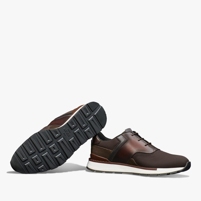 Sneaker Fast Track En Cuir Et Nylon, MARRONE INTENSO, hi-res 4