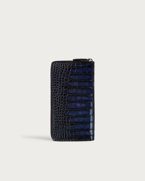 Itauba Zipped Long Wallet, Nero Blu, hi-res