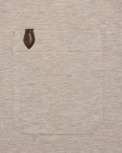 Polo avec D&eacute;tail en Cuir, Stonish Beige, hi-res