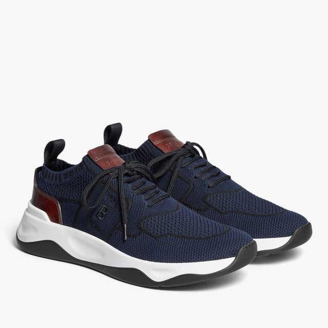 Shadow Knit And Leather Sneaker, NAVY, hi-res 4