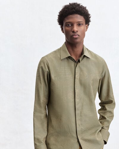 Andy Scritto Pattern Shirt, Salvia, hi-res