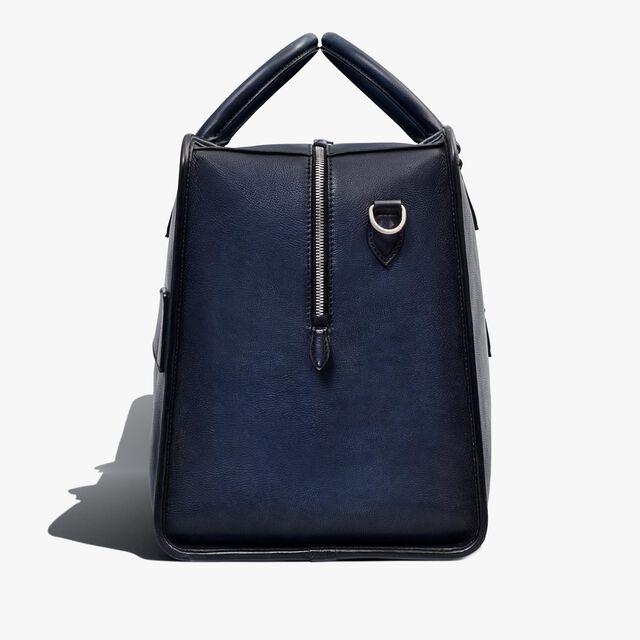 Overnight Scritto Leather Travel Bag, INDIGO DENIM, hi-res 5