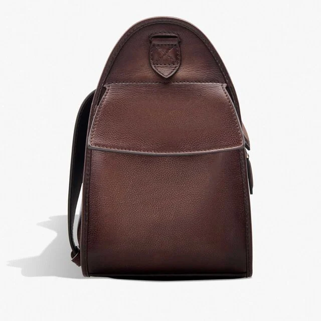 Sac Bandoulière Barrel Bag En Cuir Scritto, SOFT BROWN, hi-res 5