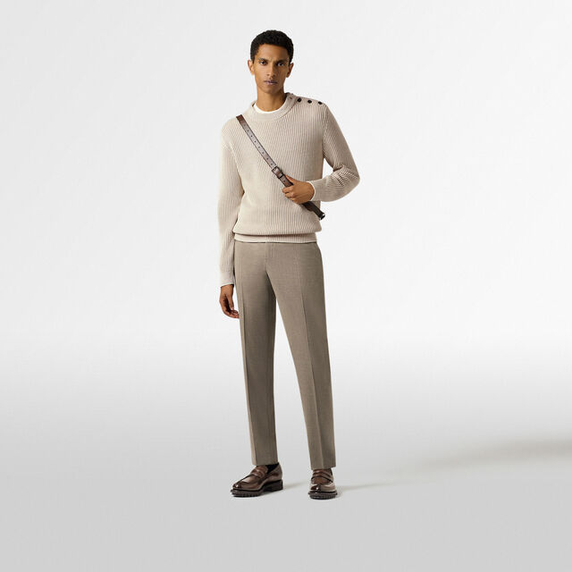 Contrasted Ribbed Crewneck, SAND TAUPE, hi-res 4