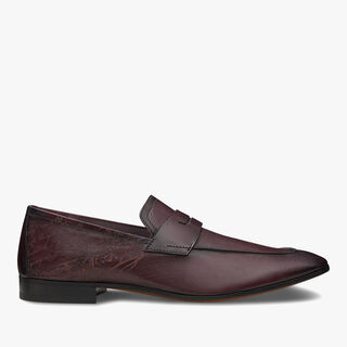 Lorenzo Scritto Kangaroo Leather Loafer, AUBERGINE, hi-res