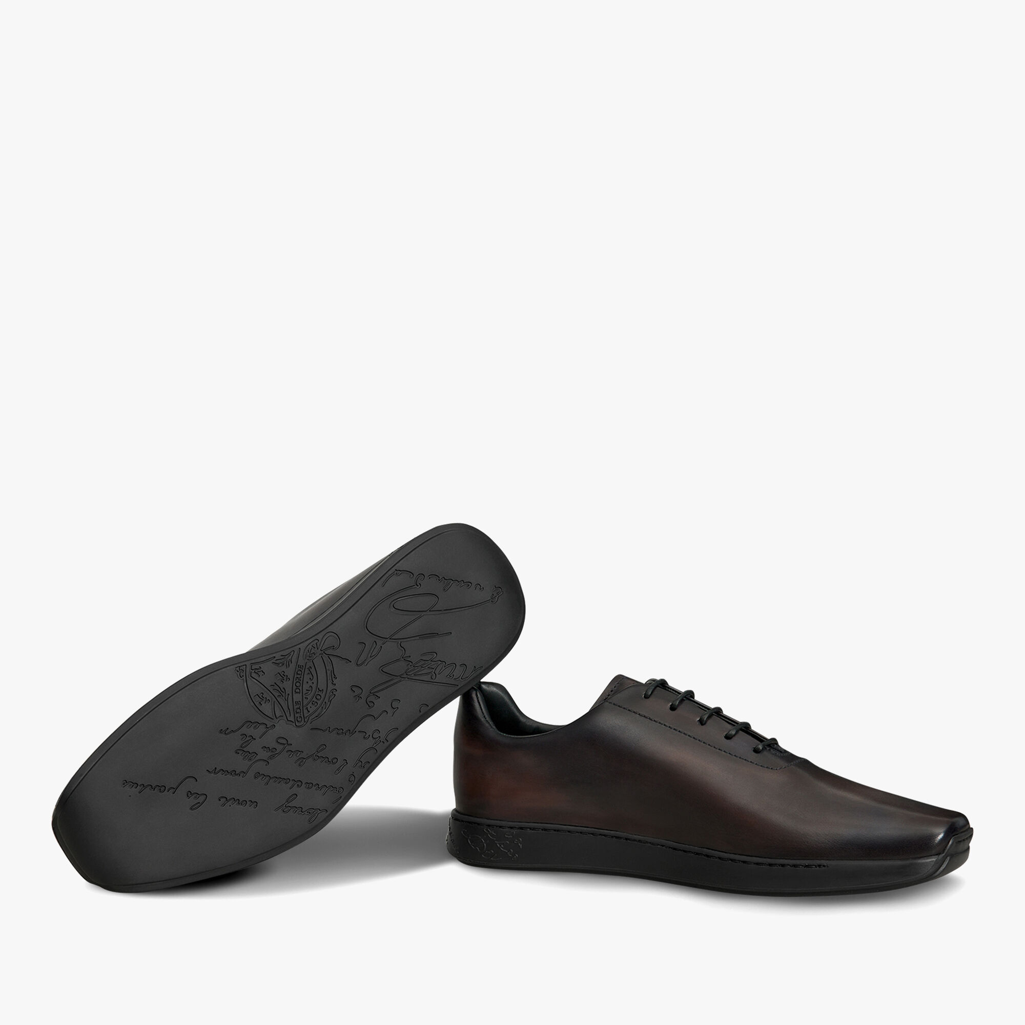 Metropolitan Scritto Leather Oxford, CHARCOAL BROWN, hi-res 4