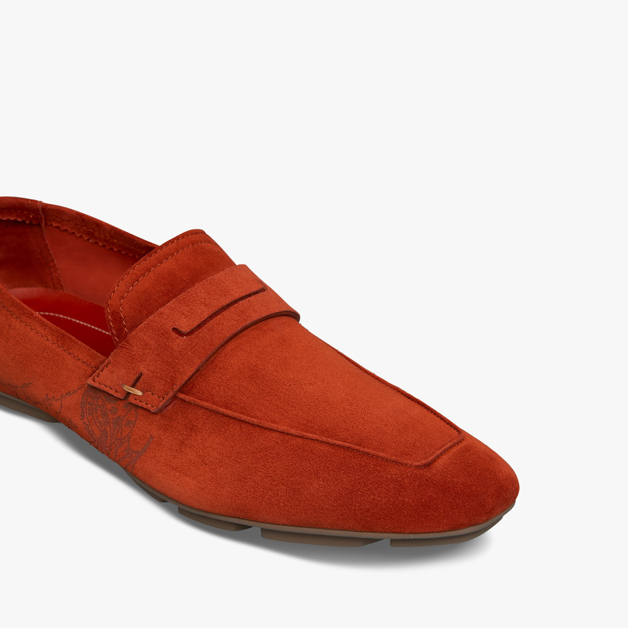 Lorenzo Drive Scritto Camoscio Leather Loafer, TERRA DI SIENNA, hi-res 7