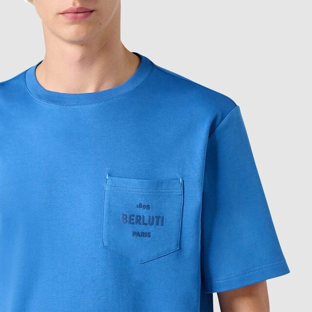 Pocket Logo T-Shirt, BLUE HAWAI, hi-res 5