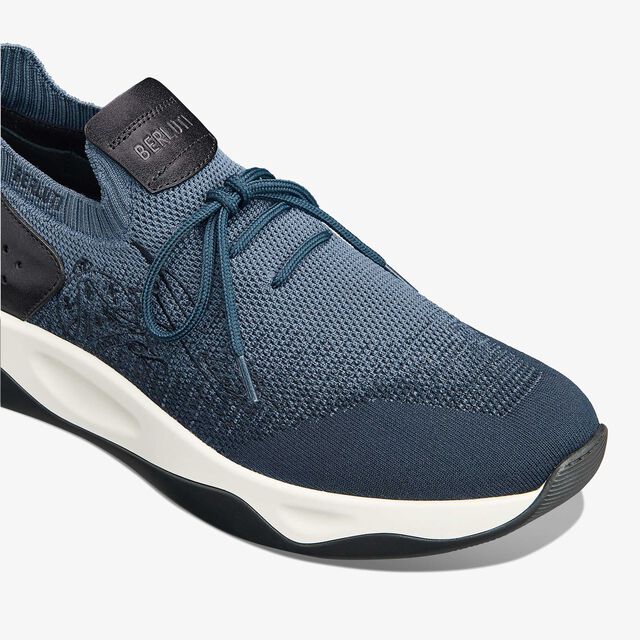 Shadow Scritto Knit And Lagoon Calf Sneaker, GRADIANT BLUE, hi-res 5