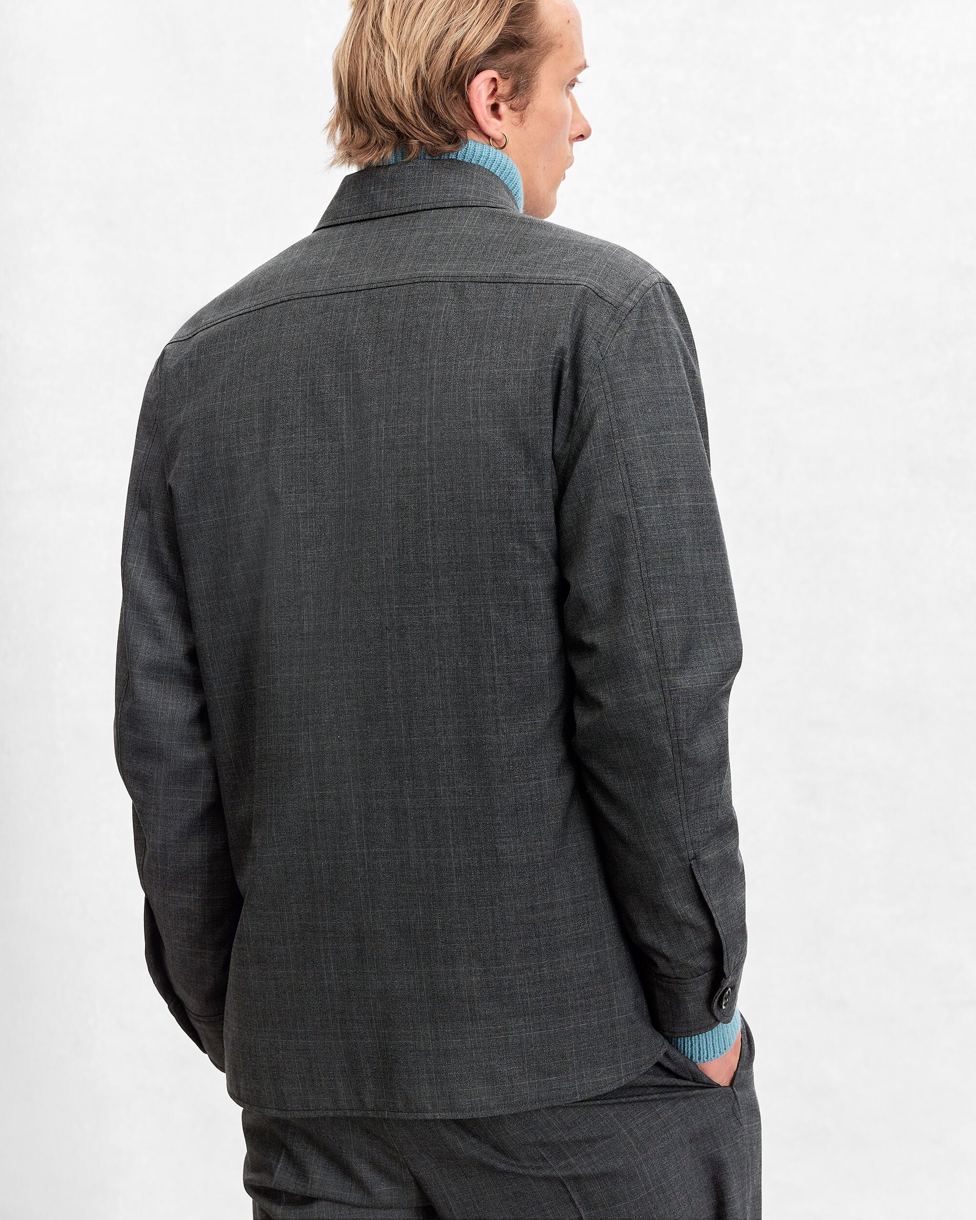 Un Jour Overshirt with Leather Zip-Pullers, Carbon Grey, hi-res