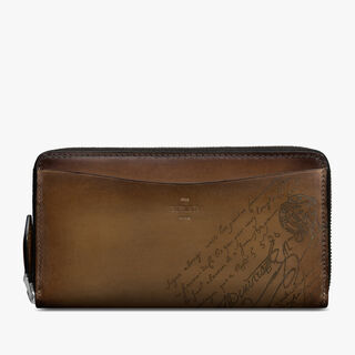 Itauba Scritto Swipe Leather Long Zipped Wallet, DUNA, hi-res