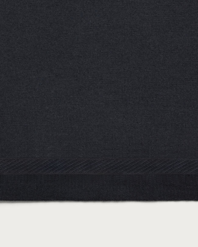 Pull &agrave; Col Rond &agrave; Manches Courtes avec Broderie B-Thabor, Nero Blue, hi-res