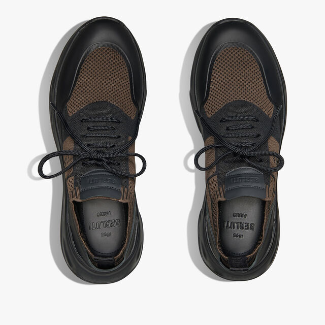 Sneaker Shadow En Maille Et Cuir De Veau Film Gomme, BROWN/BLACK, hi-res 3