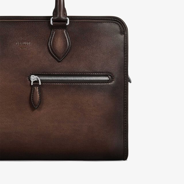 Un Jour Mini Leather Briefcase, SOFT BROWN, hi-res 5