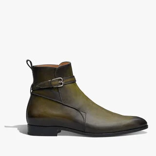 B Volute Leather Boot, NERO CAVIAR, hi-res