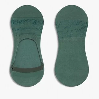 Cotton Ghost Scritto Socks, PETROL GREEN., hi-res