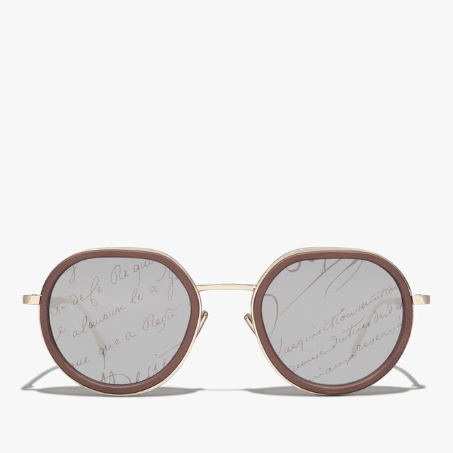 Lunettes De Soleil Centaury En Métal Et Cuir, BROWN + BRONZE, hi-res 1