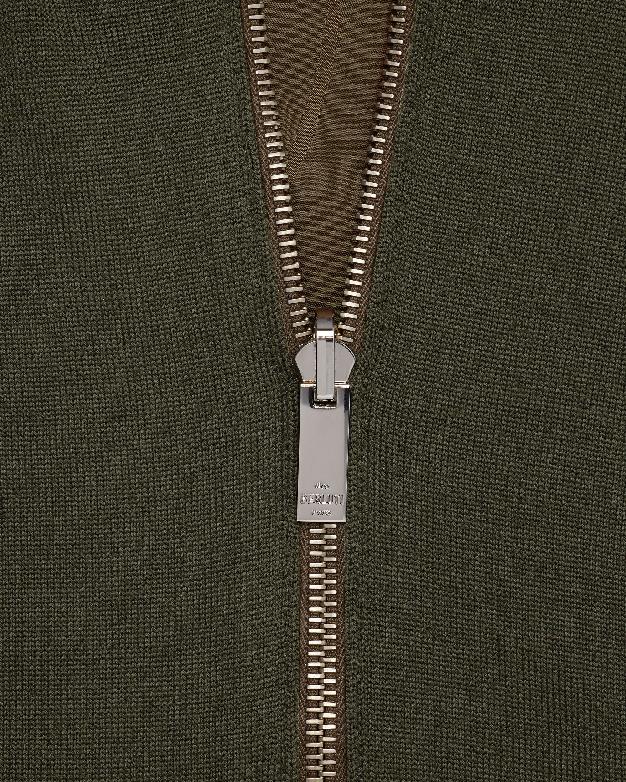 Reversible Scritto Blouson with Leather Detail, Kaki, Image 3