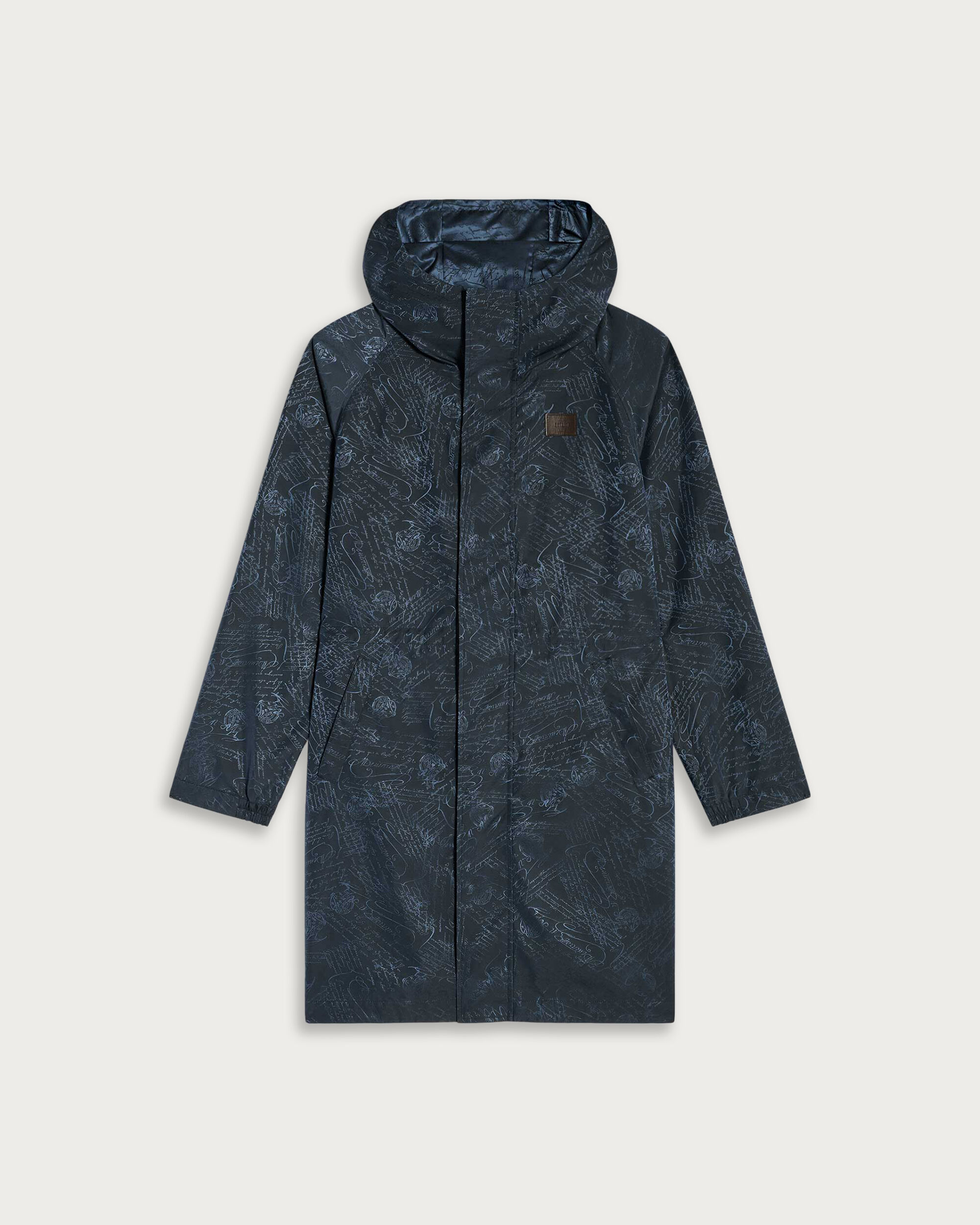 Scritto Pattern Packable Parka, Washed Indigo, hi-res