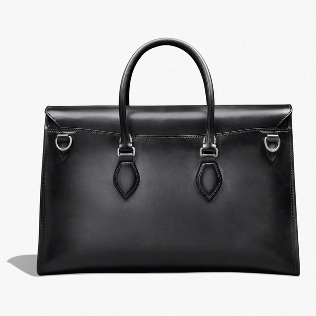 E'Mio Scritto Leather Briefcase, NERO GRIGIO, hi-res 3