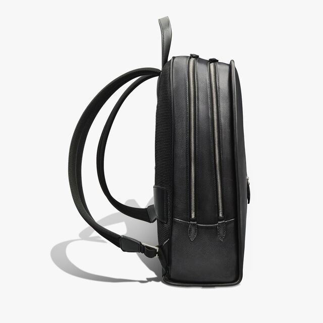 Working Day Scritto Leather Backpack, NERO GRIGIO, hi-res 4