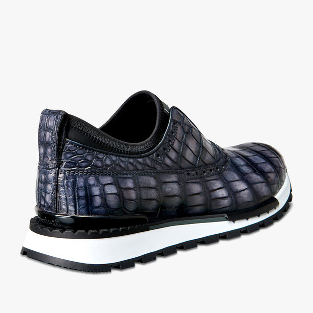 Fast Track Torino Alligator Leather & Neoprene Sneaker, ALUMINIO, hi-res 5