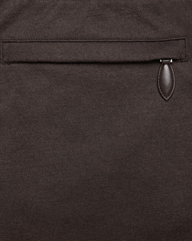 Jersey Pants with Leather Detail, Chocolate Brown, hi-res