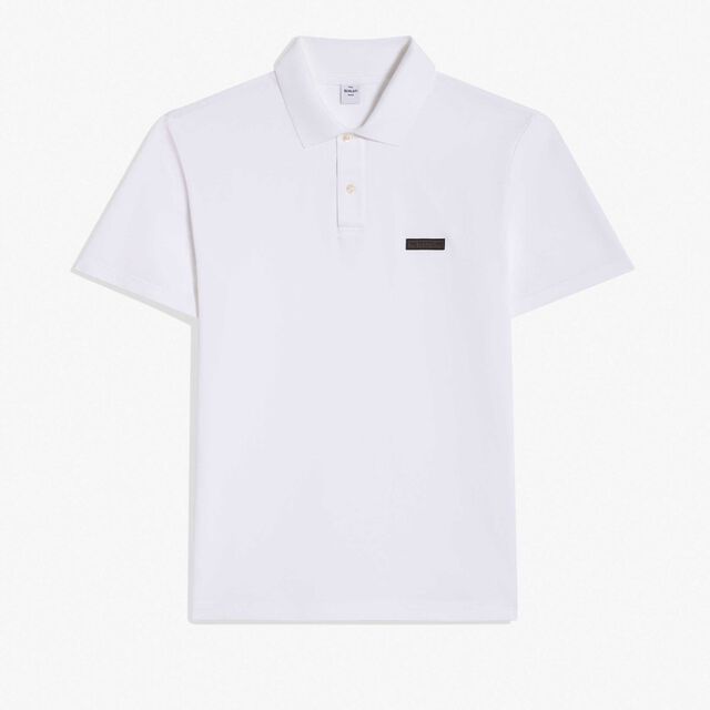 Classic Pique Leather Tab Polo, BLANC OPTIQUE, hi-res 1