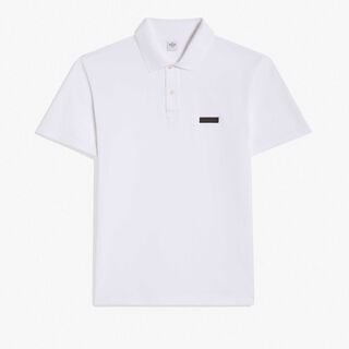 Classic Pique Leather Tab Polo, BLANC OPTIQUE, hi-res