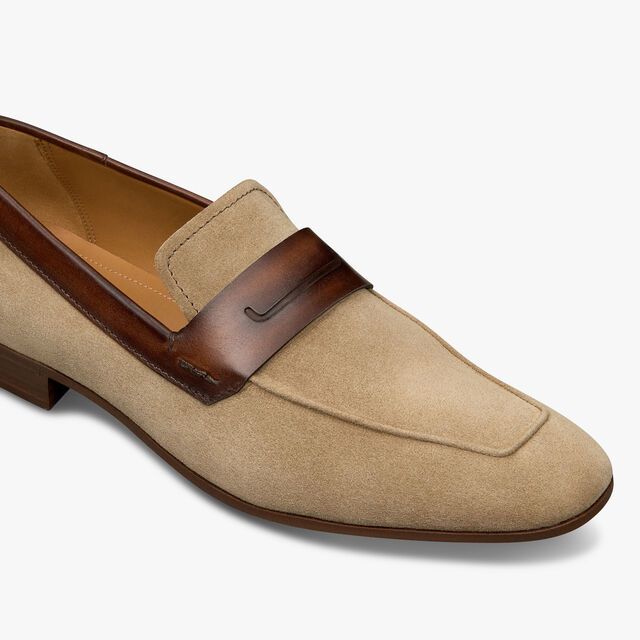 Lorenzo Scritto Suede Leather Loafer, SAND, hi-res 6