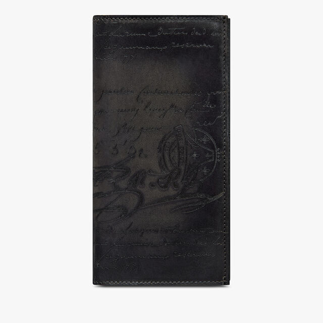 Portefeuille Espace En Cuir Scritto, NERO GRIGIO, hi-res 1