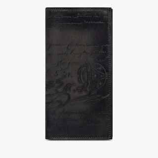 Espace Scritto Leather Wallet, NERO GRIGIO, hi-res