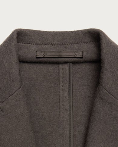 Jersey Jacket with Leather Detail, Chocolate Brown, hi-res