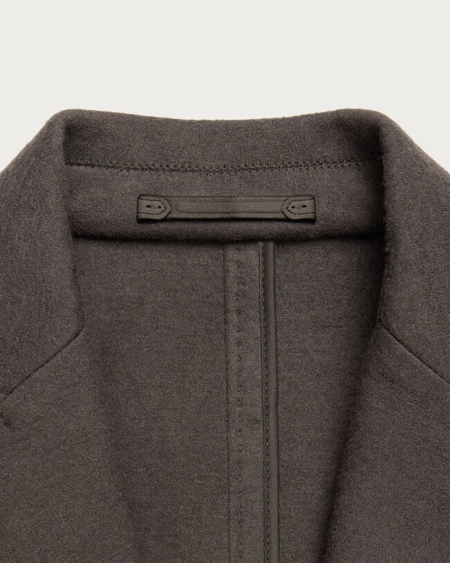 Jersey Jacket with Leather Detail, Chocolate Brown, hi-res